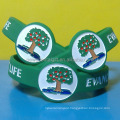 Custom Shape Debossed Color Filled Silicone Wristbands